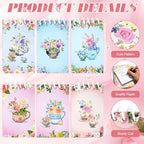 24 Pack Tea Party Favors for Guests Adults, Floral Notebook and Pen Set with Keychain & Gift Bag, Mini Tea Party Supplies for Bridal Shower Garden Party Birthday Wedding Office Gift, 6 Designs - Image 3
