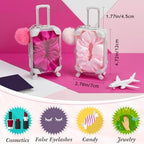 LemonRoad 60 Pcs Mini Empty Suitcase Box with Plush Keychain, Multicolor - Image 2