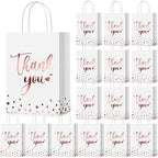 PerKoop 60 Pack Thank You Paper Gift Bags, Classic, Rose Gold by PerKoop