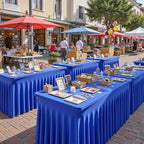 6 Packs Royal Blue Spandex Tablecloths for 6 Foot Rectangle Tables - Image 3