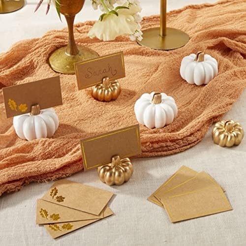 Kate Aspen 36PCS Place Card Holders (Place Cards Included), Table Number Holder for Weddings, White Pumpkin Photo Holder for Table Assignments at Bridal Showers or Anniversaries - Image 4