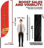 Tickets Sign Feather Flag Pole Kit for Outdoor by Mavis Printing | 15 FEET Long Polyester Outdoor Banner Flag for Easy Hang | HD Print Swooper Flag Pole Mount to Celebrate Tickets | Made in USA - Image 3
