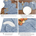 24 Pack Dusty Blue Table Runner 10Ft Cheesecloth Table Runner Rustic Gauze Table Runners Romantic Long Sheer Fabric Cheese Cloth Table Runners for Wedding Party Bridal Baby Shower - Image 4