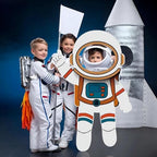 2 Pcs 3.94 ft Space Photo Booth Prop Rocket Astronaut Life Size Cardboard Cutout Stand up Backdrop Rocket Cardboard for Space Birthday Party Decoration Science Event Display - Image 2
