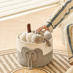 R RUNKA Large Elephant Cotton Rope Basket - Versatile Baby Hamper and Toy Basket, Perfect Basket for Baby Shower Gifts, Stylish Laundry Basket, Round Basket for Children's Storage (15"x15"x11") - Image 5