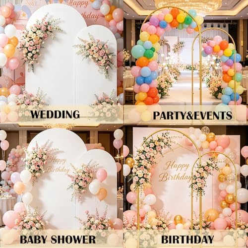 HAINARverS Set of 2 Arch Backdrop Stands with Covers, White, 6/7.2FT - Image 6