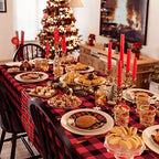 Hiasan Red and Black Plaid Tablecloth Waterproof, 2 Pack, 60 x 84 inch - Image 6