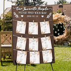 OurWarm Wooden Seating Chart for Wedding Reception Display 23.6x15.7 Inch by OurWarm