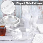 Aodaer 400 Pieces Clear Party Supplies Disposable Dinnerware Set Include Plastic Plates Cups Knives Forks Spoons Paper Napkins for Birthday Wedding Graduation Parties, Serve 50 Guests - Image 4