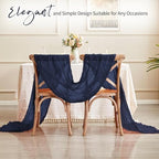 14 Pack Navy Blue Cheesecloth Table Runner 17x108 Inch Semi Sheer Boho Gauze Cheese Cloth Fabric Table Runners, for Wedding Party Baby Shower Birthday Home Decor Garden Farmhouse - Image 6