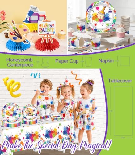 285PCS Paint Party Birthday Decorations Serves 25 - Image 5