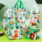 Silkfly 60 Pcs Safari Goodie Bags with Handles, Jungle Animal Non Woven Party Favor Bag Reusable Gift Bag Candy Treat Bags for Birthday Baby Shower Zoo Theme Party Favors - Image 2
