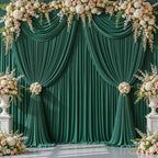20x12ft Hunter Green Backdrop Curtain Panels for Parties - Wrinkle Free Polyester Photo Curtain Backdrop Wedding Back Drop Fabric Drapes for Party Decorations Background for Photography - Image 2
