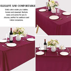 4 Pack Rectangle Tablecloth 60x102 Inch Burgundy Washable Polyester Table Cover for Wedding Dining Table Buffet Parties Banquet Decoration（Burgundy） - Image 3