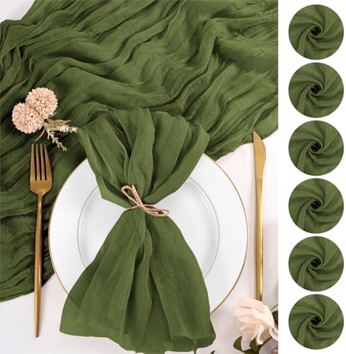 50 Pack Olive Green Napkins 20x20Inch Cheesecloth Napkins by Lumaycens