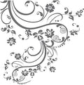 Grey Color Swirl Flower Floral Wall Decal. Edge to Edge Decal. (100in X 29in) #262A by Stickerbrand