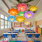 Thiccywoov 8 Pack Giant Paper Flower Decorations for Bulb, 15.7" Large Artificial Flower Paper Lantern Colorful Crepe Tissue Papers Flowers for Classroom Birthday Wedding Decorations(Colorful) - Image 2