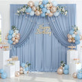 40ftx10ft Wrinkle Free Dusty Blue Backdrop Curtains for Parties, Silky Polyester Photo Backdrop Drapes 8 Panels 5x10ft Back Drop Cloth for Wedding Birthday Baby Shower Photography Background by ENJOYYOURPARTY