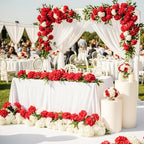 Auihiay 64Pcs Red Hydrangea Artificial Flowers, Fake Hydrangea Flowers - Image 6