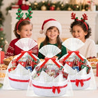 FoldTier 8 Pack Christmas Woven Gift Baskets with Handles,White - Image 2