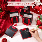 Yeaqee 100 Pcs Mini Paper Gift Bags with Handles Tag, Black, Red - Image 3