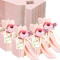 TaoBary 50 Pcs Wedding Favor Boxes with Flower Thanks Card Ribbon, Pink by TaoBary