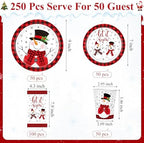 Funnymoom 250 Pcs Winter Snowman Party Decorations For Christmas - Image 3