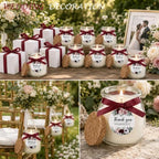 MTLEE 20 Pcs Wine Red Floral Wedding Candle Favors Red Rose Bridal Shower Gifts for Guests Soy Wax Candles with Glass Jar Bridesmaid Proposal Gifts for Wedding Bachelorette Bridal Shower - Image 4