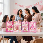 Capoda 24 Pack Mother's Day Bags with Handles, Large Floral Reusable PP Plastic Goodie Bags, Pink Rose Party Favor Bag for Mom Brunch, Classroom, Church, Candy Treats & Small Gifts - Image 6