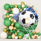 Soccer Round Arch Backdrop Cover Football Circle Backdrop Sports Theme Soccer Field Football Lovers Fans Kids Boys Baby Shower Birthday Party Decorations Photography Background 7.2ft - Image 4