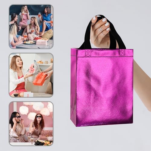 BLEWINDZ 100 Medium Reusable Gift Bags with Handles - Ideal Party Favors & Shopping Bags (10 Colors) - Image 4