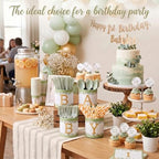 Domensi 204 Pcs Baby Shower Disposable Cutlery Set Utensil Holders, Green - Image 6