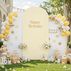 White Beige Arch Backdrop Covers Set of 3 Wedding Arch Covers Stretchy Backdrop Baby Shower Birthday Party Arches Cover 6.6FT 7.2FT 8FT Arch Stand Cover Spandex Bridal Shower Decoration - Image 3