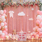 10×10ft Dusty Rose Tulle Backdrop Curtain with Lights String for Parties, Sheer Photo Curtain Backdrop Drapes for Wedding Party Photography Backgrounds - Image 4