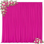 40x10ft Hot Pink Photo Backdrop Curtains for Parties Fuchsia Wrinkle Free Polyester Photoshoot Curtains Drapes Backdrop for Birthday Baby Shower Graduation Photography Background 8 Panels 5x10FT - Image 2