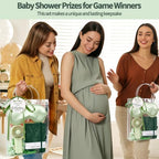 6 Set Summer Baby Shower Prizes for Game Winners, Green Handheld Fan Favor - Image 6