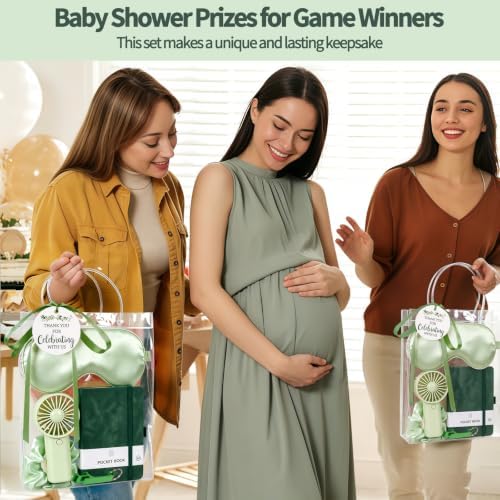 6 Set Summer Baby Shower Prizes for Game Winners, Green Handheld Fan Favor - Image 6