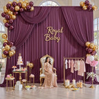 50ft x 12ft Burgundy Backdrop Curtains for Parties, Wrinkle Free 10 Panels Photo Backdrop Drapes Back Drop Cloth for Wedding Birthday Photography Background Decor - Image 3