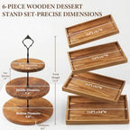 6pcs Wooden Dessert Table Display Set, 3 Tier Cupcake Stand Set with Serving Trays, Rustic Dessert Display Stand, Cake Stand Set for Wedding Dessert Table, Birthday, Baby Shower, Party Food Display, Home Decor - Image 6