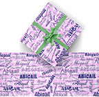 AOFUN Personalized Name Text Cute Birthday Wrapping Paper Christmas Wrapping Supplies Wrapping Paper For Men Personalized Name Text Custom Name Gift 3 Rolls 58" x 23" - Image 2