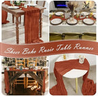 30 Pack Terracotta Cheesecloth Table Runner 17 x 108 inch Cheese Cloth Table Runners 9ft Terracotta Table Runner Rustic Romantic Sheer Gauze Runner for Wedding Party Baby Shower Table Decoration - Image 7