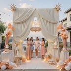 20ftx12ft Beige Backdrop Curtains for Parties, Wrinkle Free Polyester Beige Photo Backdrop Drapes 4 Panels 12 ft Long Back Drop Cloth for Wedding Birthday Photography Background - Image 3