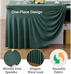 6 Pack Hunter Green Spandex Tablecloth for 6 Foot Rectangle Tables, Wrinkle Free Fitted Table Cloth Cover 6ft Green Stretchy Tablecloths Desk Skirt for Parties Weddings Birthday Banquet Baby Shower - Image 3