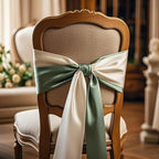 Pack of 50 Satin Royal Blue Chair Sashes Bows 7x108 inch Chair Ribbon - Image 6