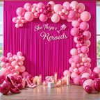 10ft x 10ft Hot Pink Backdrop Curtain for Parties Fuchsia Wrinkle Free Backdrop Drapes Panels for Baby Shower Birthday Photo Photography Polyester Fabric Background Decoration - Image 2
