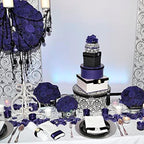100 Pcs Artificial Rose Flowers, Navy Blue - Image 6