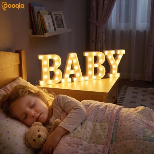 Pooqla Baby Shower Decorations, Marquee Letter Lights for Gender Reveal - Image 7