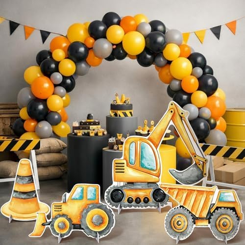 4 Pcs Construction Party Decoration Large 23.62 Inch Construction Cardboard Cutout, Truck Themed Birthday Decorations Photobooth Props Backdrop Yard Signs for Lawn Garden Classroom Decor - Image 5