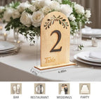 Wedding Table Numbers 1-20, Wooden Table Number Signs with Holder Base - Image 2