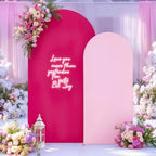 Pink Arch Backdrop Cover Set of 2 Hot Pink Arch Cover 7.2 and 6ft Wedding Arch Cover Stretchy Backdrop Bridal Baby Shower Birthday Party Arches Stand Covers Spandex - Image 4